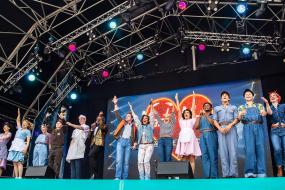 The cast of Back to the Future The Musical at West End LIVE 2022 photo credit Pamela Raith 2