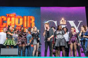 The cast of Six and Choir of Man at West End LIVE 2022 photo credit Pamela Raith